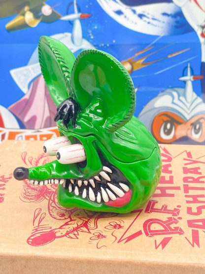 Rat Fink Fever Head ashtray "ED ROTH" - Mooneyes Japan 2005 MIB – Image 3