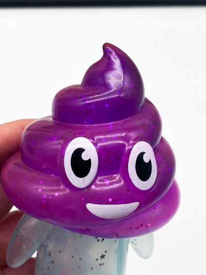 Unchi-Kun [purple glitter] Sofubi 6" squeaky doll | Poop man soft vinyl Mr Caca – Image 2