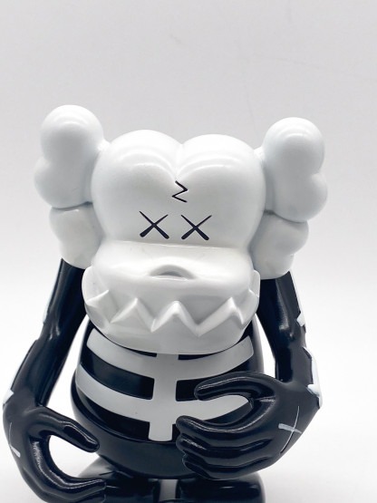 KAWS x Bounty Hunter Skull Kun Black and White SukaruKun – Image 4