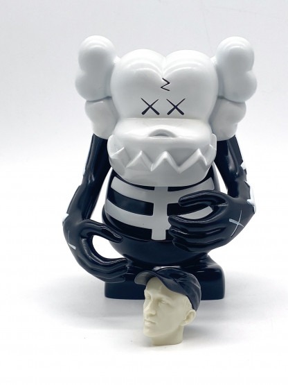 KAWS x Bounty Hunter Skull Kun Black and White SukaruKun – Image 5