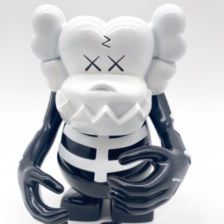 KAWS x Bounty Hunter Skull Kun Black and White SukaruKun