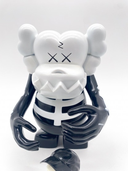 KAWS x Bounty Hunter Skull Kun Black and White SukaruKun