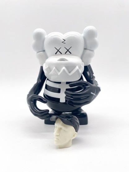 KAWS x Bounty Hunter Skull Kun Black and White SukaruKun – Image 7