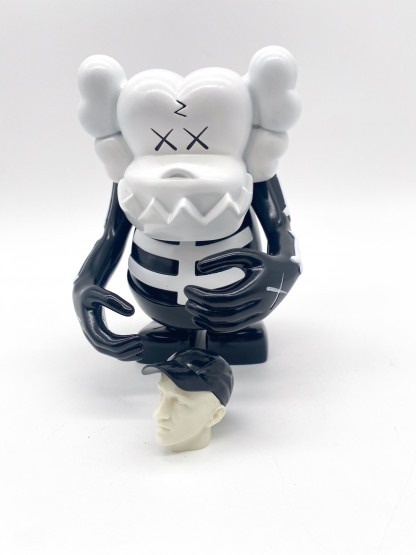 KAWS x Bounty Hunter Skull Kun Black and White SukaruKun – Image 8