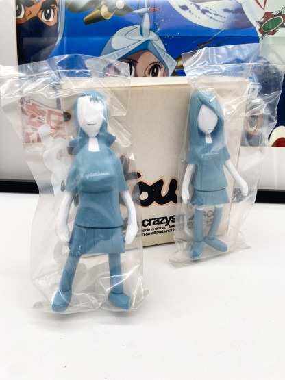 Girlittlehouse Cat And Hatou Blue - Michael Lau Figures Crazysmiles 2001 [sealed bag]