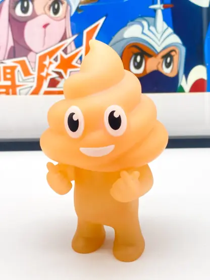 Unchi-Kun [brown + Ledlight] Sofubi 6" squeaky doll | Poop man soft vinyl Mr Caca