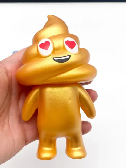 Unchi-Kun [gold] Sofubi 6" squeaky doll | Poop man soft vinyl Mr Caca – Image 4