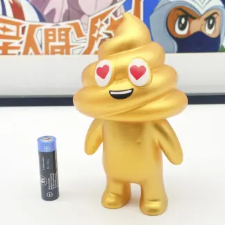 Unchi-Kun [gold] Sofubi 6" squeaky doll | Poop man soft vinyl Mr Caca