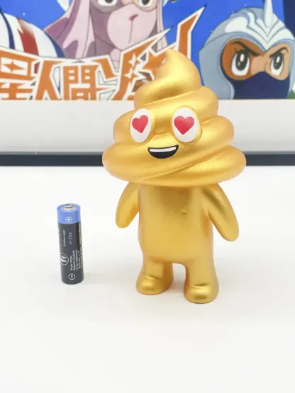 Unchi-Kun [gold] Sofubi 6" squeaky doll | Poop man soft vinyl Mr Caca – Image 2