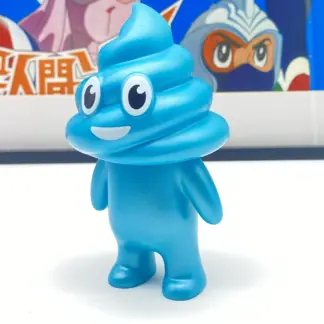 Unchi-Kun [blue] Sofubi 6" squeaky doll | Poop man soft vinyl Mr Caca