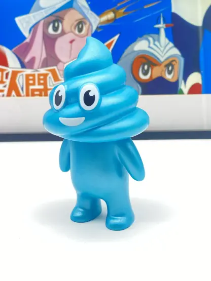 Unchi-Kun [blue] Sofubi 6" squeaky doll | Poop man soft vinyl Mr Caca