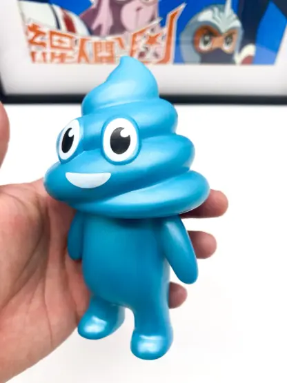 Unchi-Kun [blue] Sofubi 6" squeaky doll | Poop man soft vinyl Mr Caca – Image 2