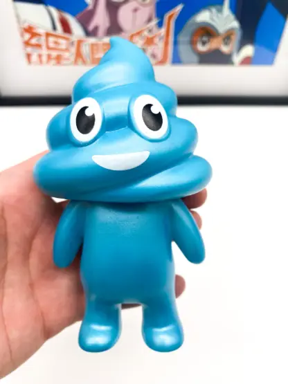 Unchi-Kun [blue] Sofubi 6" squeaky doll | Poop man soft vinyl Mr Caca – Image 4