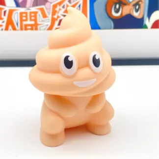 Unchi-Kun [Squat Beige] Sofubi squeaky doll | Poop man soft vinyl Mr Caca