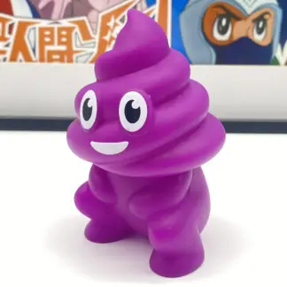 Unchi-Kun [Squat Purple] Sofubi squeaky doll | Poop man soft vinyl Mr Caca