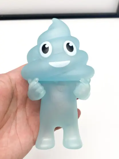 Unchi-Kun [blue + Ledlight] Sofubi 6" squeaky doll | Poop man soft vinyl Mr Caca