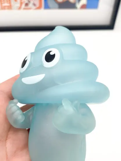 Unchi-Kun [blue + Ledlight] Sofubi 6" squeaky doll | Poop man soft vinyl Mr Caca – Image 6