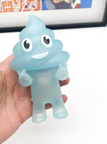 Unchi-Kun [blue + Ledlight] Sofubi 6" squeaky doll | Poop man soft vinyl Mr Caca – Image 7