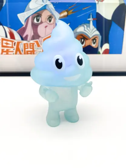 Unchi-Kun [blue + Ledlight] Sofubi 6" squeaky doll | Poop man soft vinyl Mr Caca – Image 2