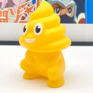 Unchi-Kun [Squat Yellow] Sofubi squeaky doll | Poop man soft vinyl Mr Caca