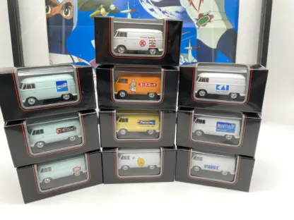 set de 10 Combi T1 Volkswagen - Circle k Sunkus Kyosho Japon NIB – Image 2