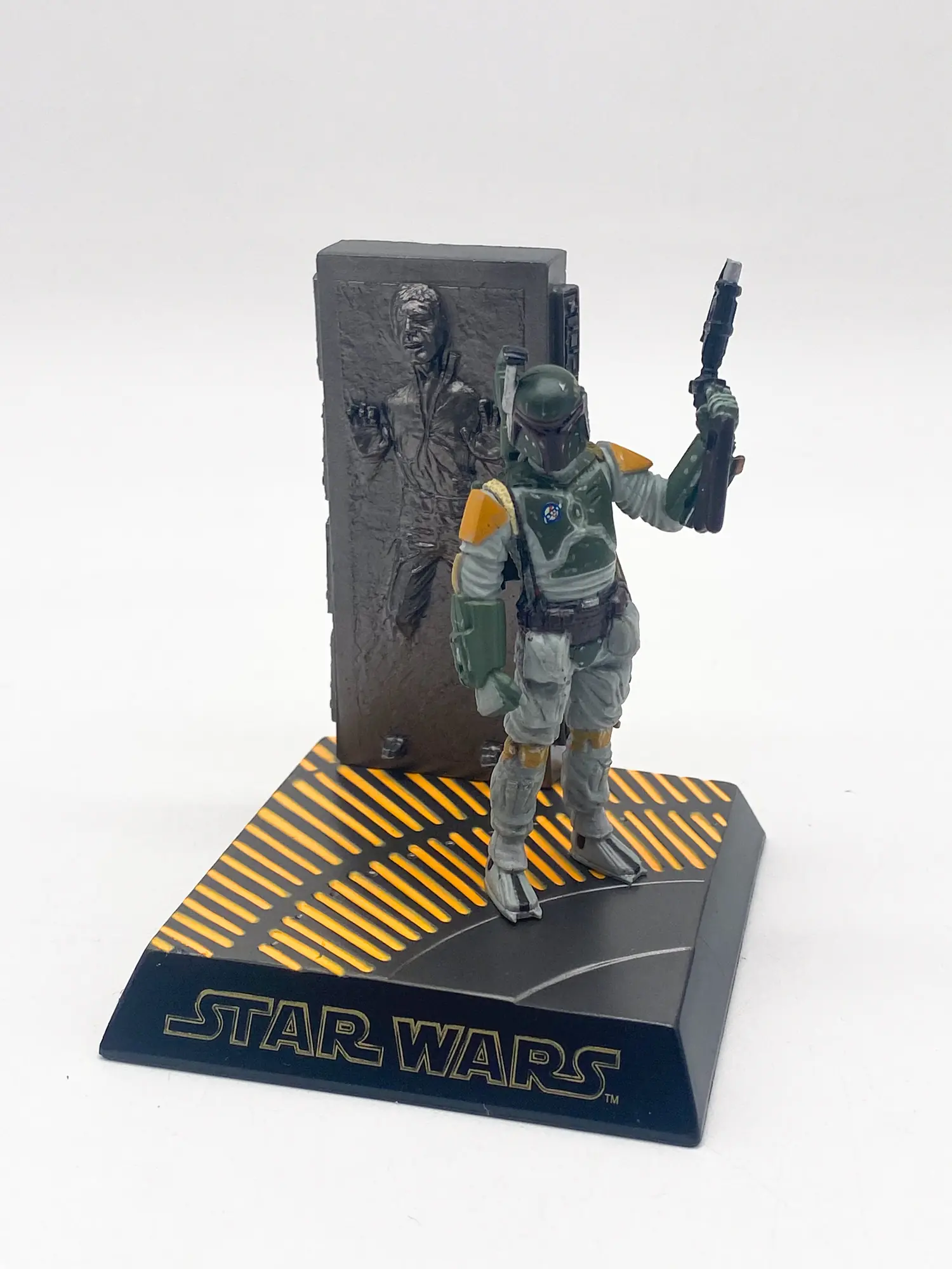 Boba Fett and han solo carbonite Mini Diorama Star Wars Tomy 2002 New