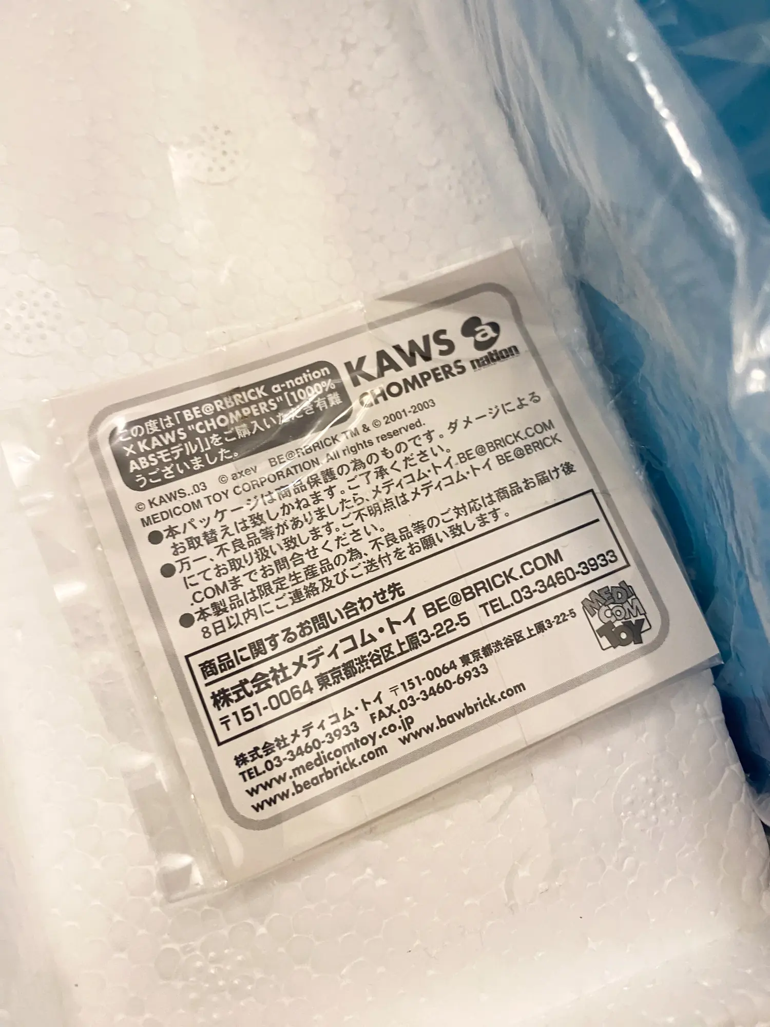 KAWS CHOMPERS 1000% Bearbrick A-Nation 2003