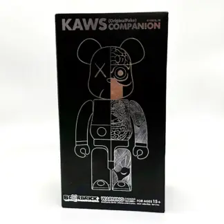 KAWS Companion BE@RBRICK 400% Dissected Black - OriginalFake 2010 [MISB]