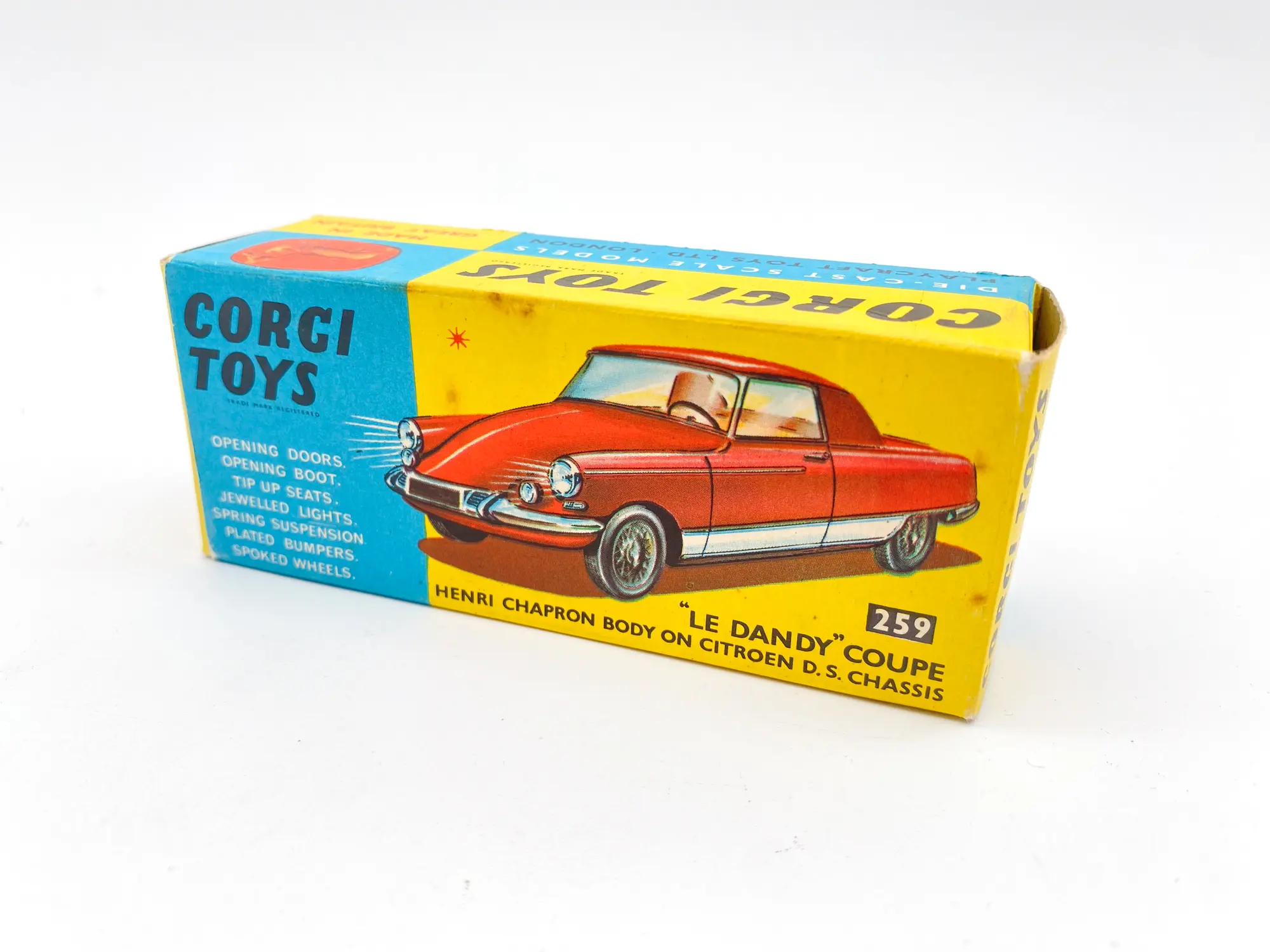 Face illustrée de la boîte Corgi Toys Citroën Le Dandy 259