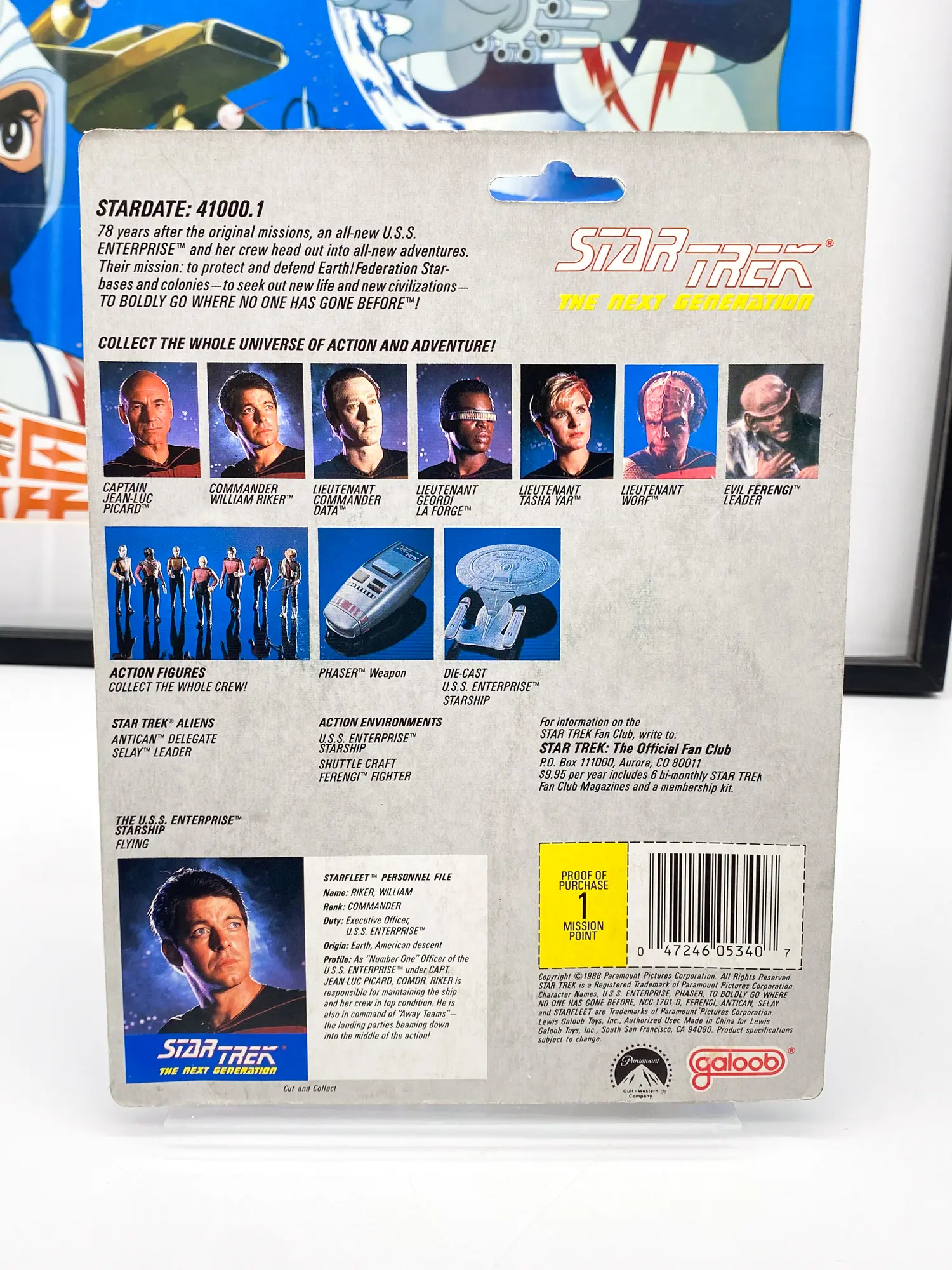 Commander William Riker Figure - Galoob 1988 - MOC — photo 02, figurine ou jouet MOC scellé d'origine