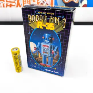 Boîte du robot Masudaya YM-3 R-35 à remontoir.