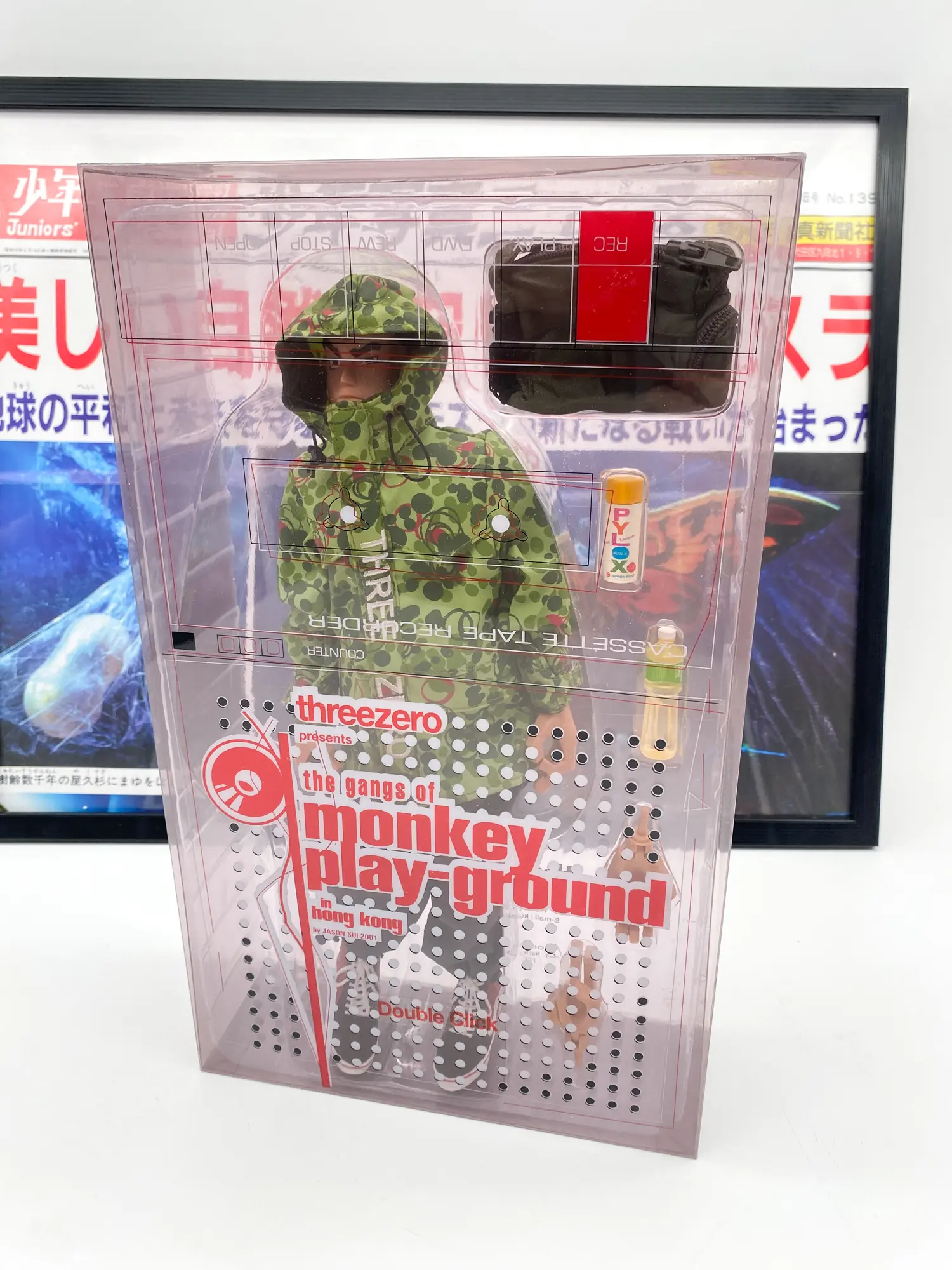 Double Click vert Threezero, figurine Monkey Playground 2001 sous blister