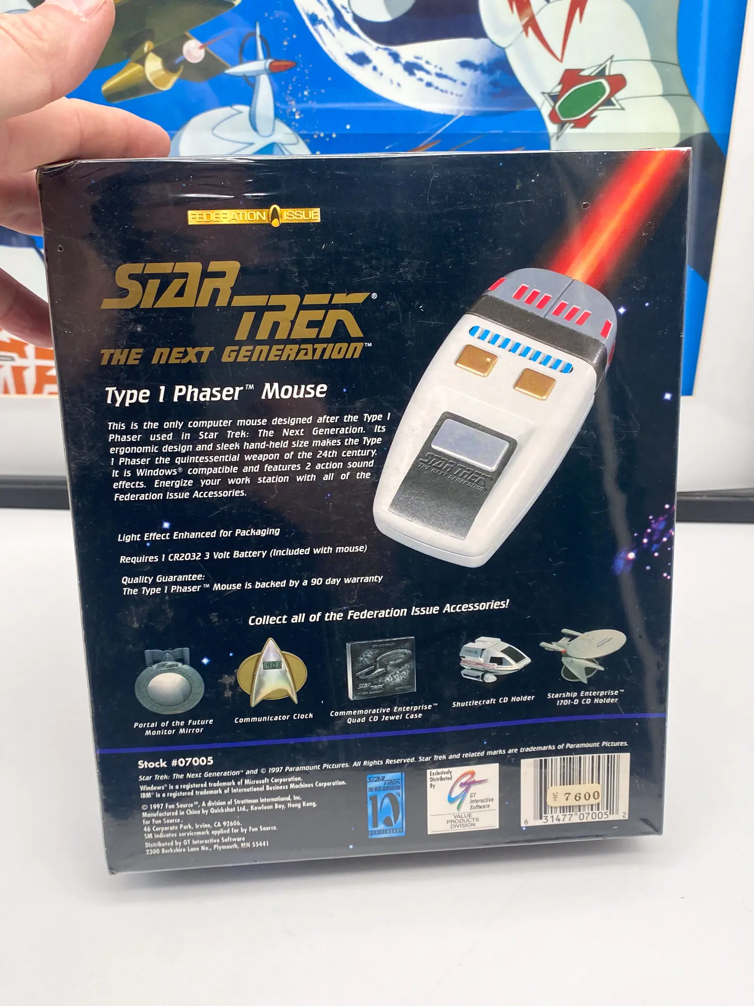 Star Trek Type 1 Phaser Mouse - Fun Source 1997 - MOC — photo 02, figurine ou jouet MOC scellé d'origine